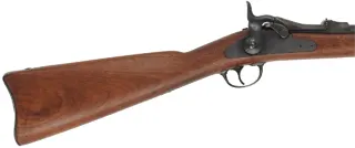 U.S. Model 1877 Springfield Carbine
caliber .45-70 Government, 22" barrel,
trapdoor action, sling bar & ring, refinished walnut